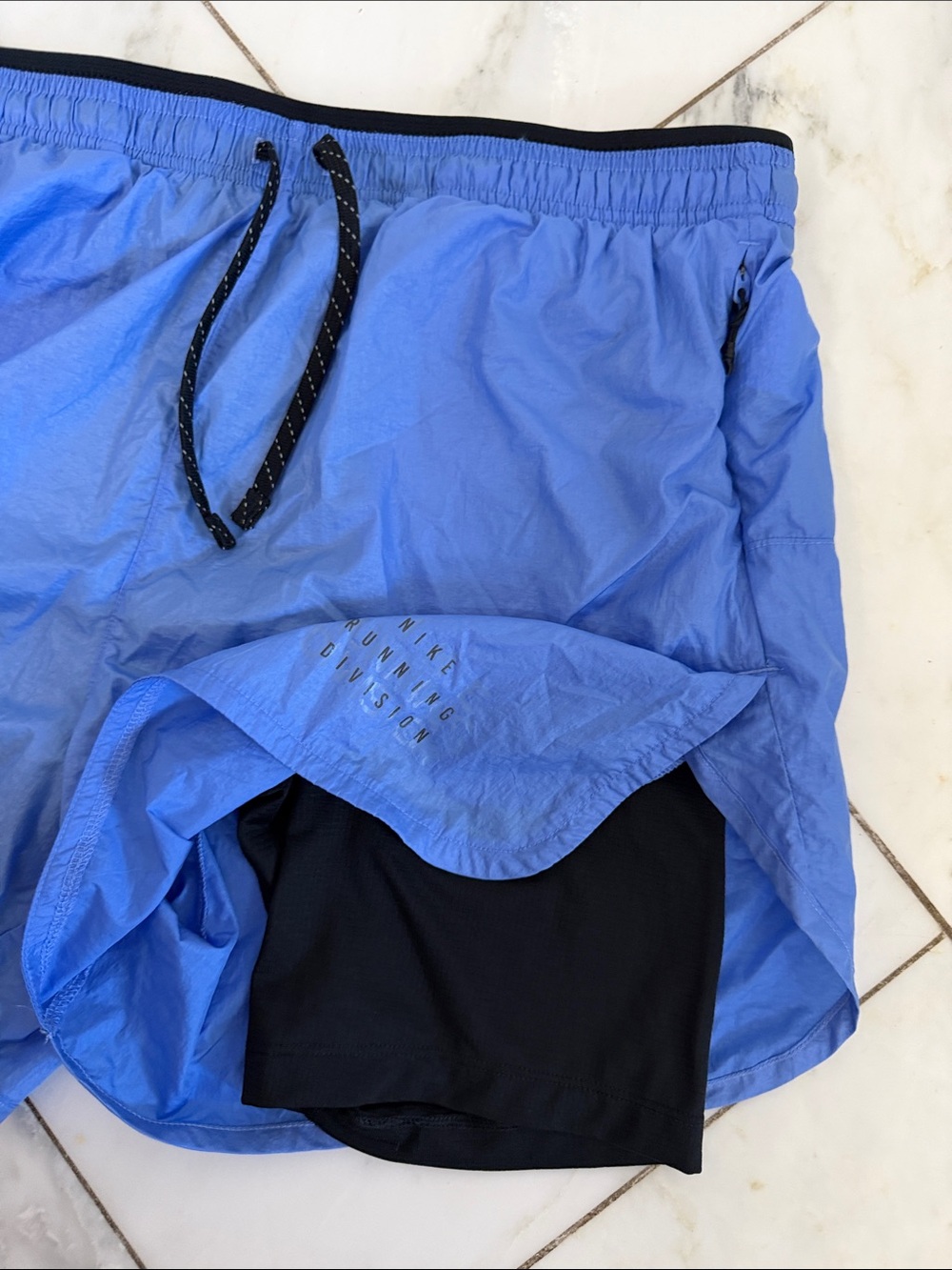 Nike Running Division medium light blue lined active athletic 3-pocket shorts - Picture 7 of 10